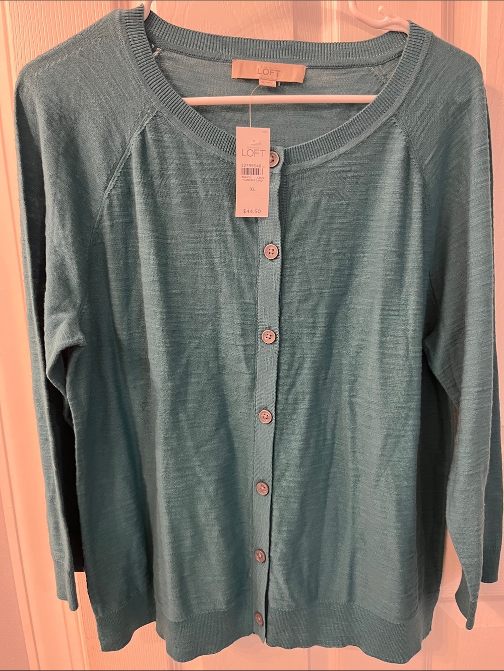 LOFT Teal Green Button-Front Women's Cardigan